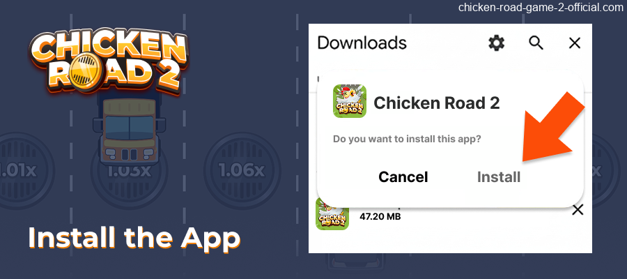 Installing Chicken Road 2 APK file